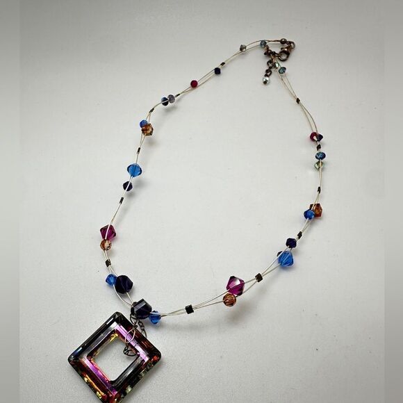 16" Swarovski crystal beads on wire,  with 925 stamped clasp necklace! - Picture 11 of 14